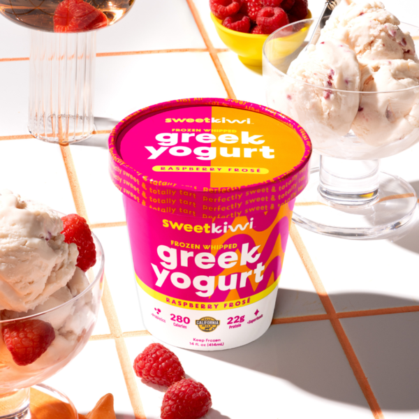 Raspberry Frosé Frozen Whipped Greek Yogurt